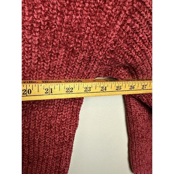 Sweaters for Women V Neck Long Sleeve Pullover Knit Top With 3 Buttons Red - Picture 5 of 8